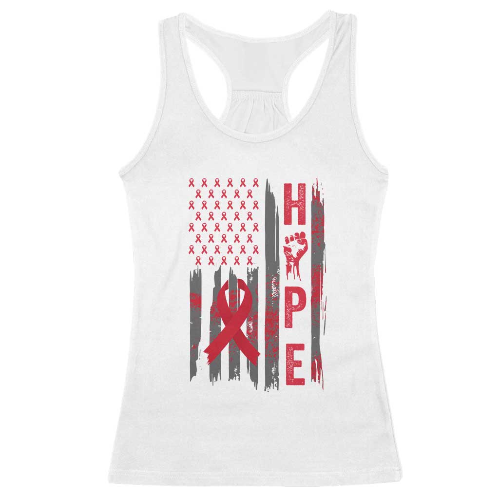 American Flag Hope HIV Awareness Racerback Tank Top World AIDS Day Gift - Wonder Print Shop
