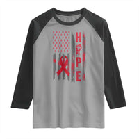 American Flag Hope HIV Awareness Raglan Shirt World AIDS Day Gift - Wonder Print Shop