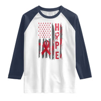 American Flag Hope HIV Awareness Raglan Shirt World AIDS Day Gift - Wonder Print Shop