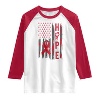 American Flag Hope HIV Awareness Raglan Shirt World AIDS Day Gift - Wonder Print Shop