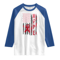 American Flag Hope HIV Awareness Raglan Shirt World AIDS Day Gift - Wonder Print Shop