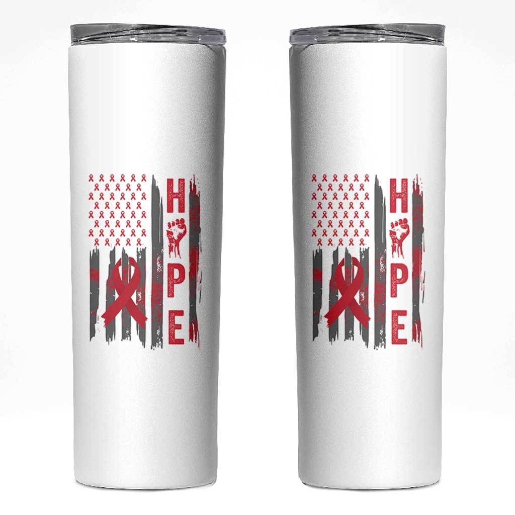 American Flag Hope HIV Awareness Skinny Tumbler World AIDS Day Gift - Wonder Print Shop