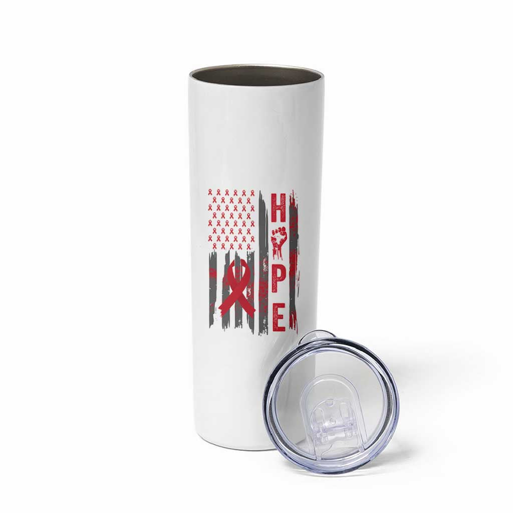 American Flag Hope HIV Awareness Skinny Tumbler World AIDS Day Gift - Wonder Print Shop