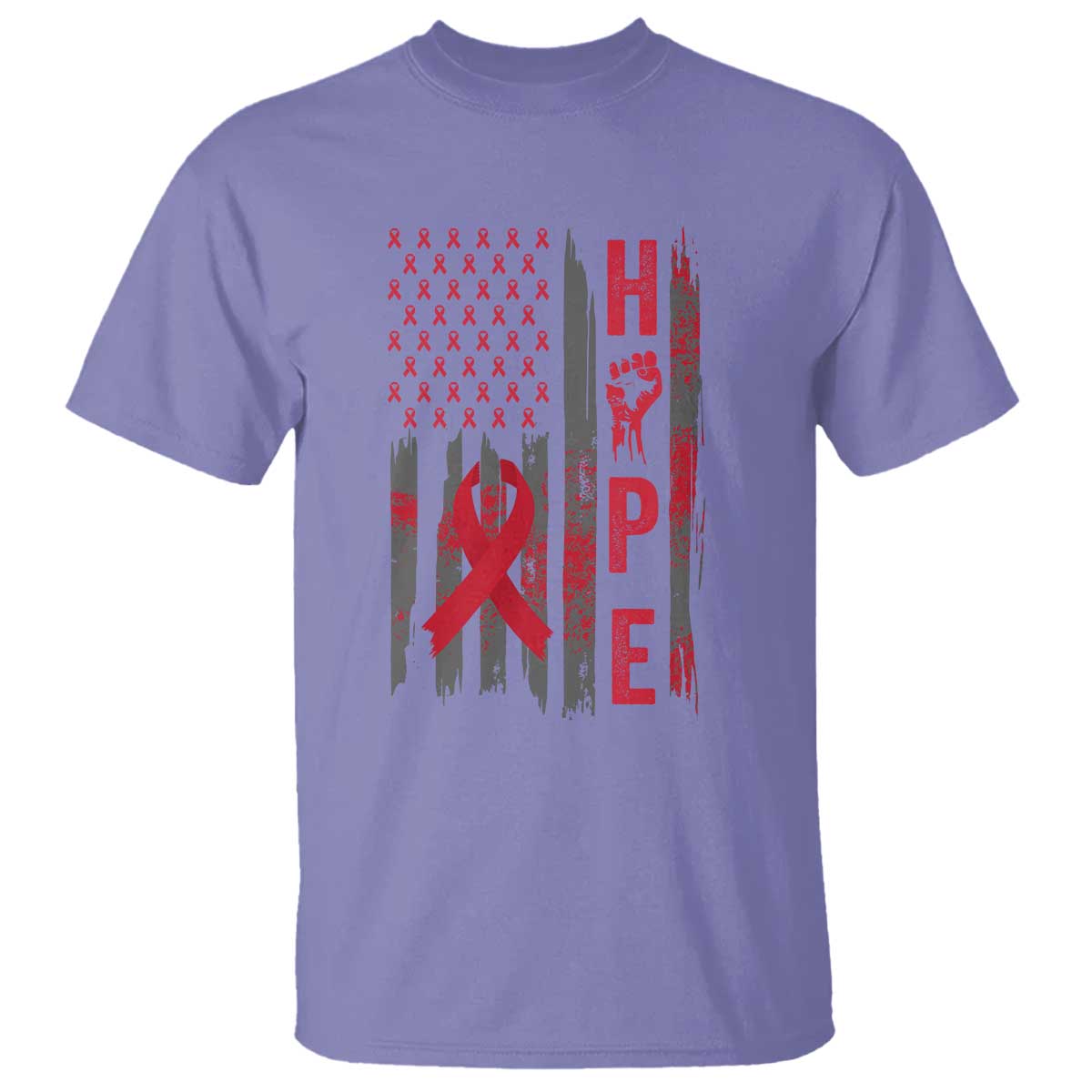 American Flag Hope HIV Awareness T Shirt World AIDS Day Gift - Wonder Print Shop