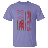 American Flag Hope HIV Awareness T Shirt World AIDS Day Gift - Wonder Print Shop