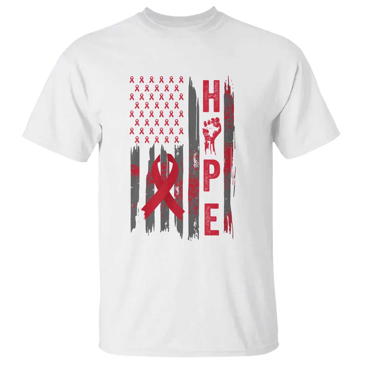 American Flag Hope HIV Awareness T Shirt World AIDS Day Gift - Wonder Print Shop