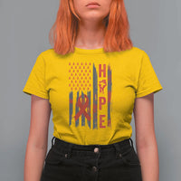 American Flag Hope HIV Awareness T Shirt For Women World AIDS Day Gift - Wonder Print Shop