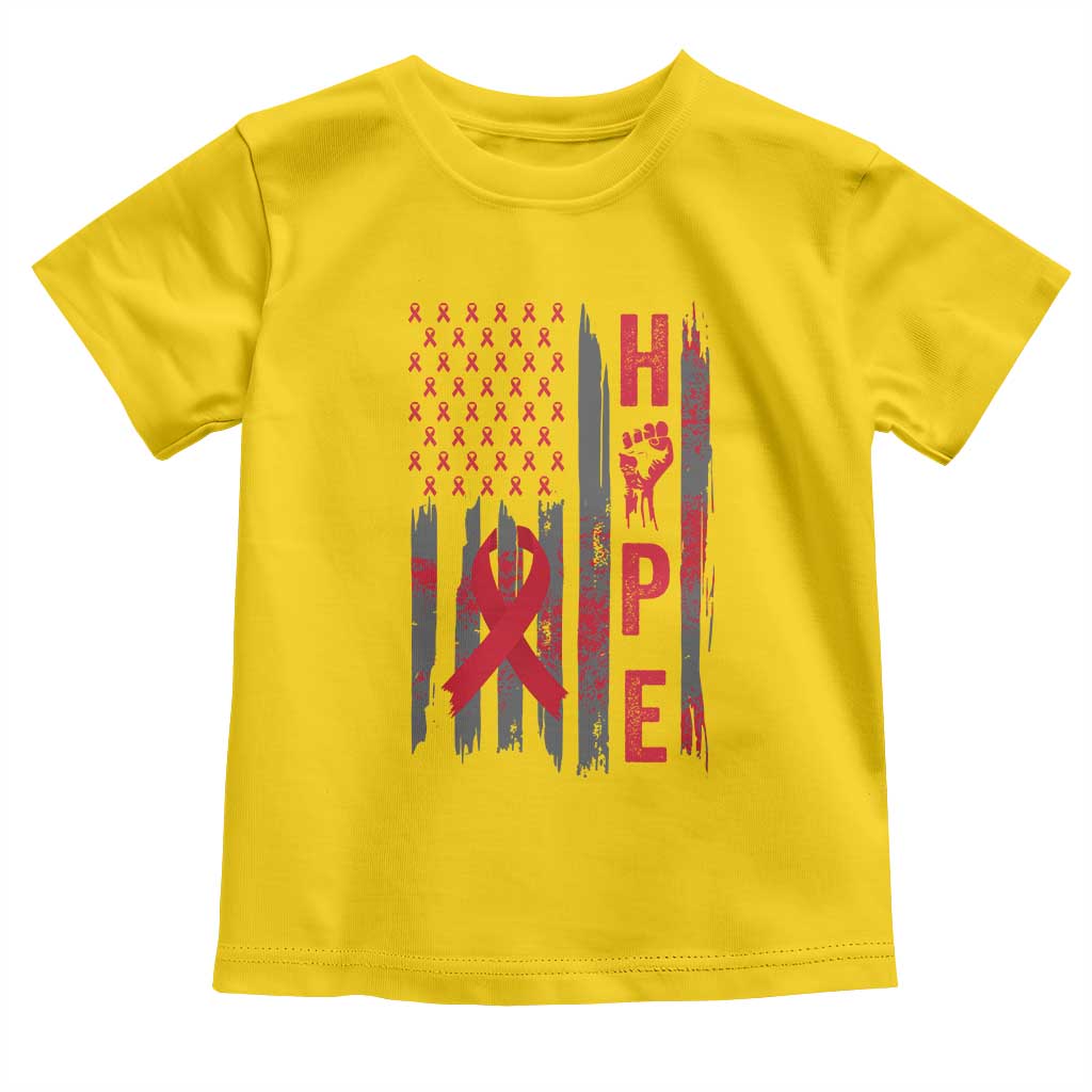American Flag Hope HIV Awareness Toddler T Shirt World AIDS Day Gift - Wonder Print Shop
