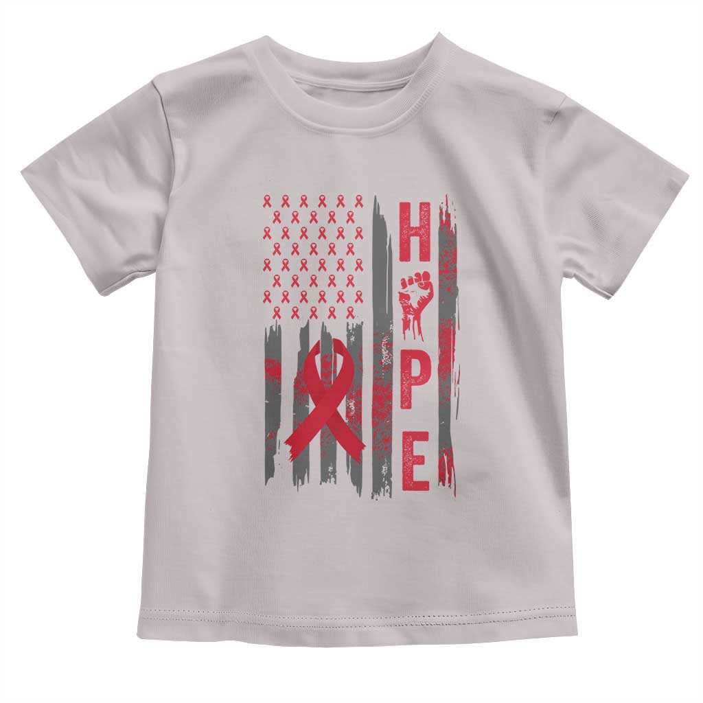 American Flag Hope HIV Awareness Toddler T Shirt World AIDS Day Gift - Wonder Print Shop