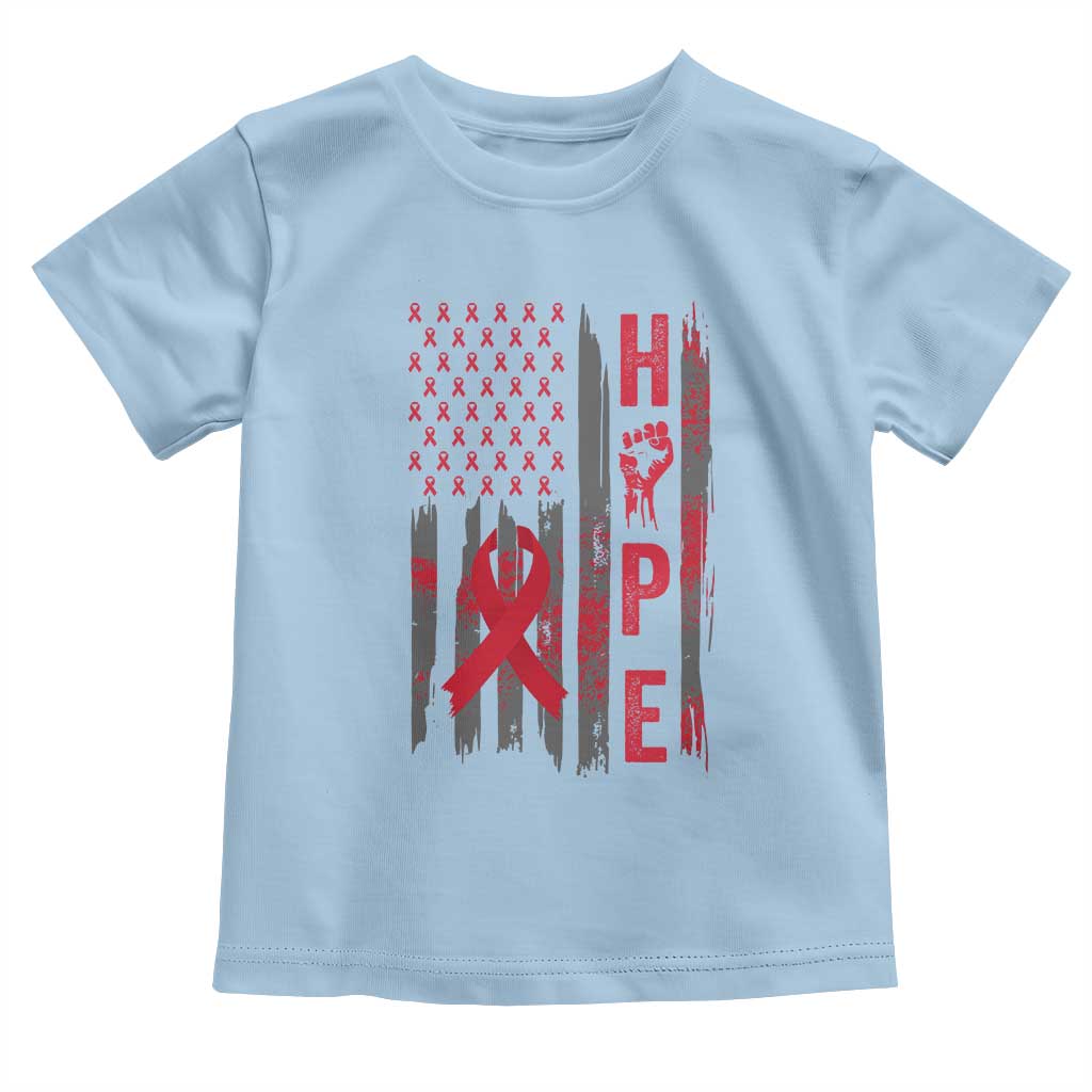 American Flag Hope HIV Awareness Toddler T Shirt World AIDS Day Gift - Wonder Print Shop