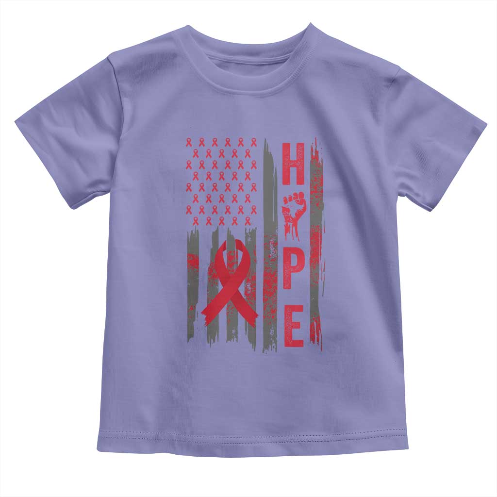 American Flag Hope HIV Awareness Toddler T Shirt World AIDS Day Gift - Wonder Print Shop