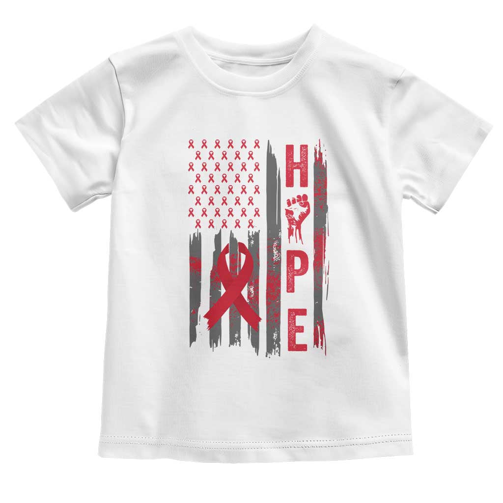 American Flag Hope HIV Awareness Toddler T Shirt World AIDS Day Gift - Wonder Print Shop
