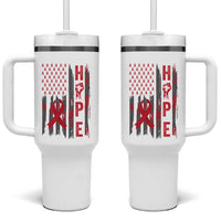 American Flag Hope HIV Awareness Tumbler With Handle World AIDS Day Gift - Wonder Print Shop
