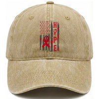 American Flag Hope HIV Awareness Washed Cotton Baseball Cap World AIDS Day Gift