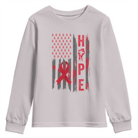 American Flag Hope HIV Awareness Youth Sweatshirt World AIDS Day Gift - Wonder Print Shop