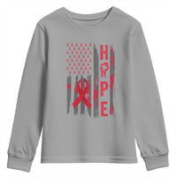 American Flag Hope HIV Awareness Youth Sweatshirt World AIDS Day Gift - Wonder Print Shop