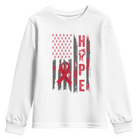 American Flag Hope HIV Awareness Youth Sweatshirt World AIDS Day Gift - Wonder Print Shop