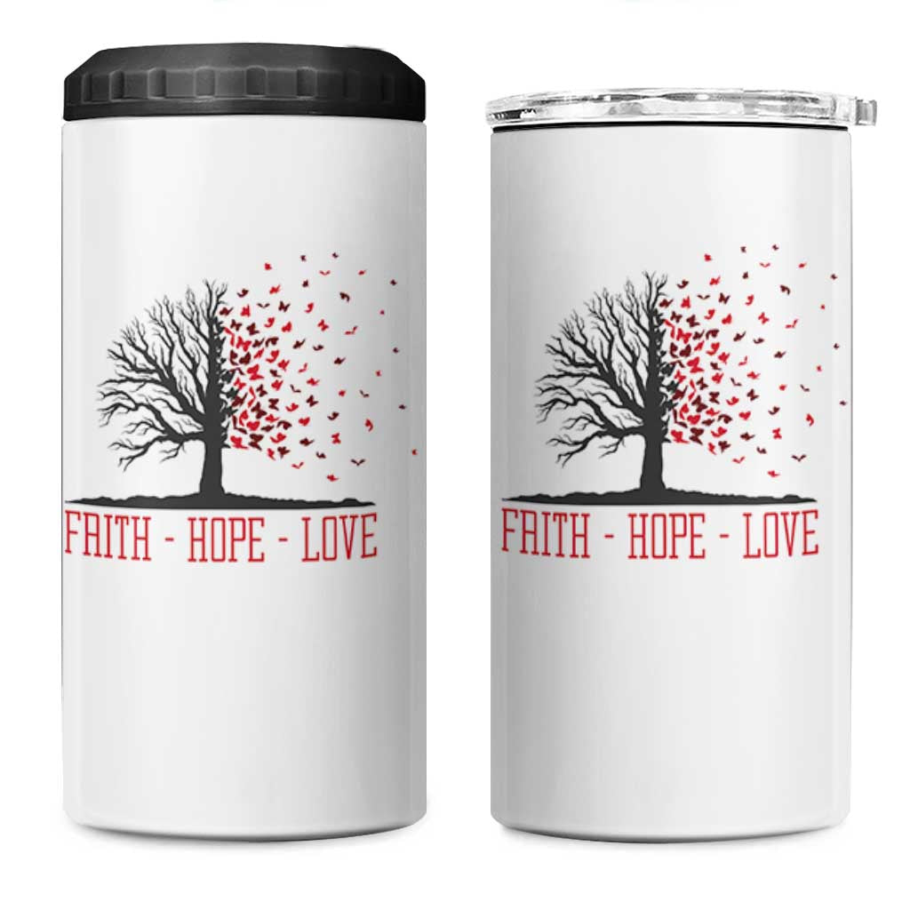 World AIDS Day Awareness Gift 4 in 1 Can Cooler Tumbler Faith Hope Love - Wonder Print Shop