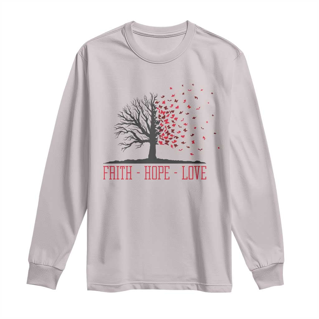 World AIDS Day Awareness Gift Long Sleeve Shirt Faith Hope Love - Wonder Print Shop