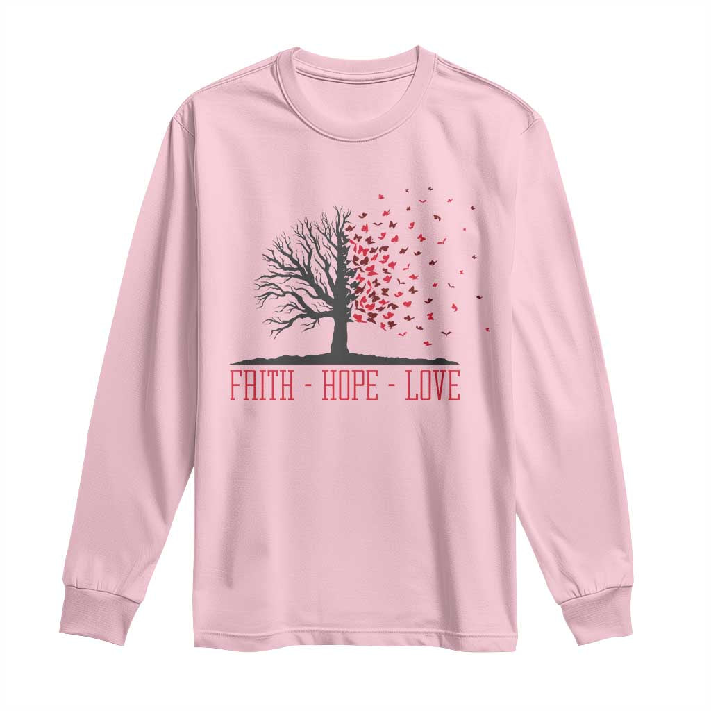 World AIDS Day Awareness Gift Long Sleeve Shirt Faith Hope Love - Wonder Print Shop