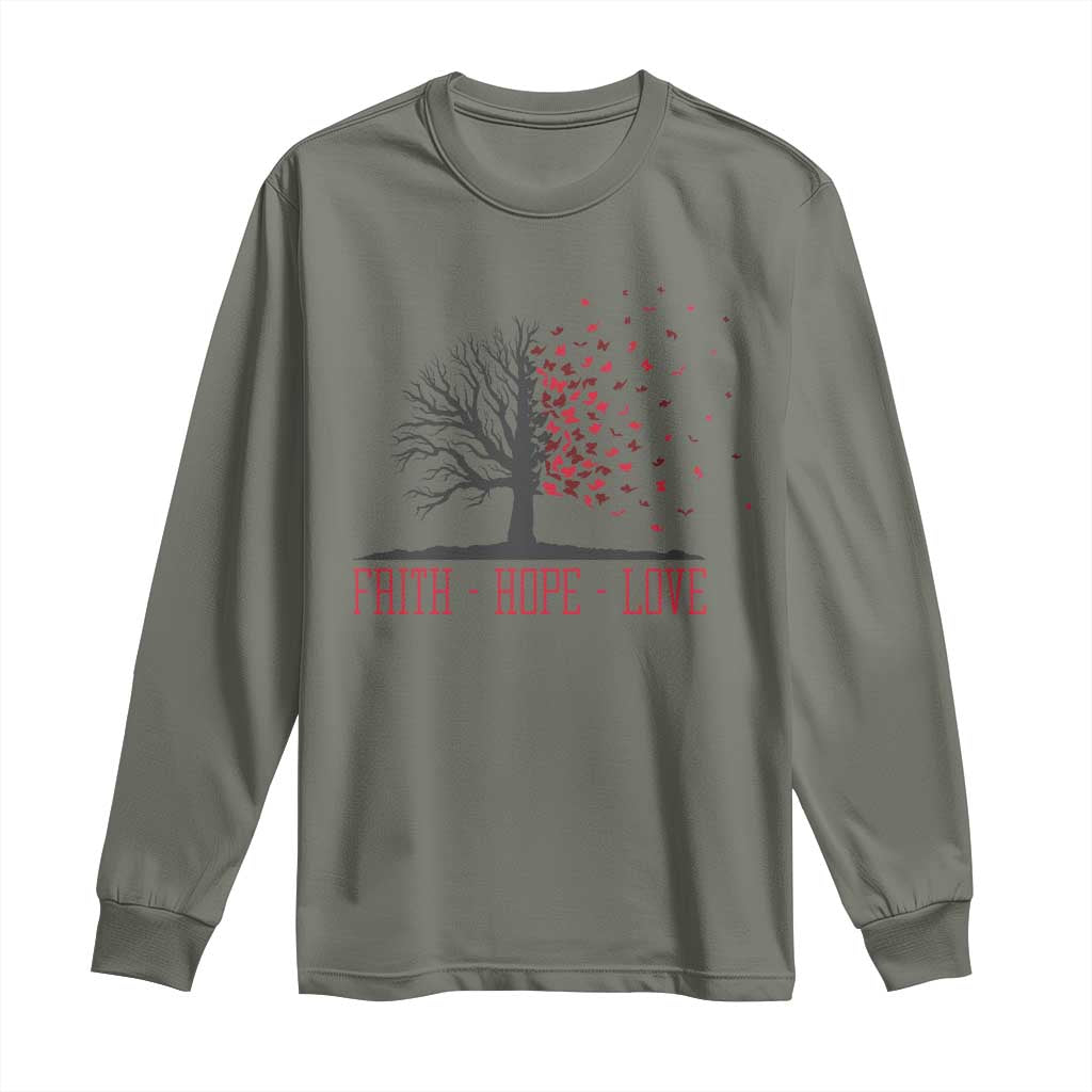 World AIDS Day Awareness Gift Long Sleeve Shirt Faith Hope Love - Wonder Print Shop
