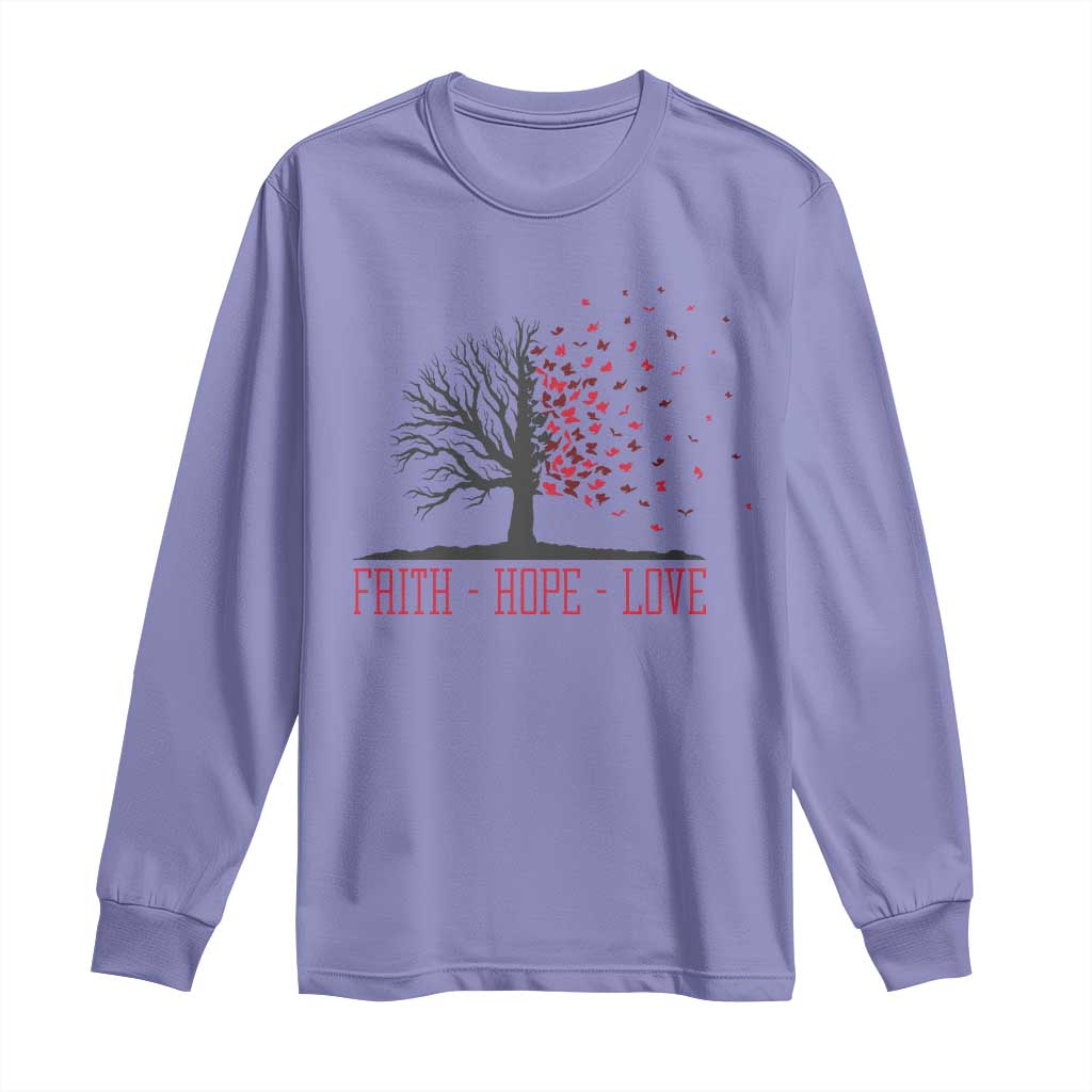 World AIDS Day Awareness Gift Long Sleeve Shirt Faith Hope Love - Wonder Print Shop
