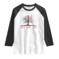 World AIDS Day Awareness Gift Raglan Shirt Faith Hope Love - Wonder Print Shop
