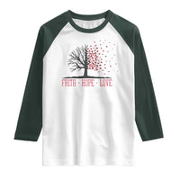 World AIDS Day Awareness Gift Raglan Shirt Faith Hope Love - Wonder Print Shop