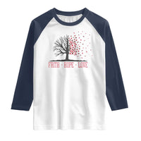 World AIDS Day Awareness Gift Raglan Shirt Faith Hope Love - Wonder Print Shop