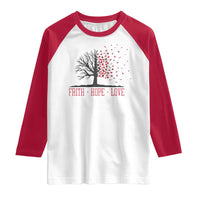 World AIDS Day Awareness Gift Raglan Shirt Faith Hope Love - Wonder Print Shop