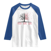 World AIDS Day Awareness Gift Raglan Shirt Faith Hope Love - Wonder Print Shop