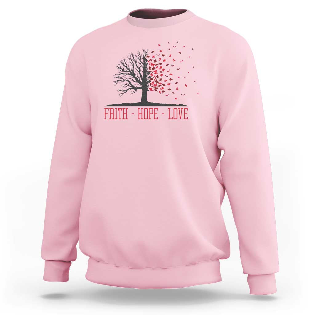 World AIDS Day Awareness Gift Sweatshirt Faith Hope Love - Wonder Print Shop