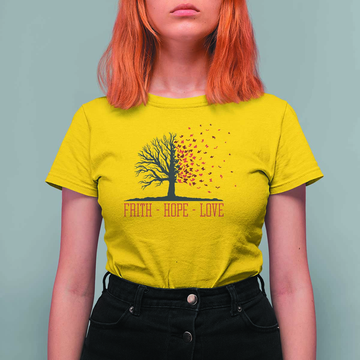 World AIDS Day Awareness Gift T Shirt For Women Faith Hope Love - Wonder Print Shop