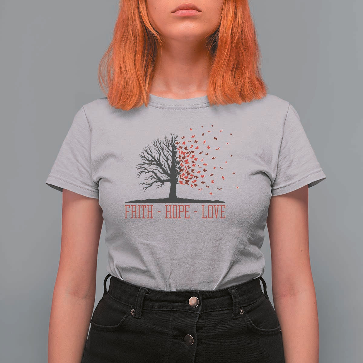 World AIDS Day Awareness Gift T Shirt For Women Faith Hope Love - Wonder Print Shop