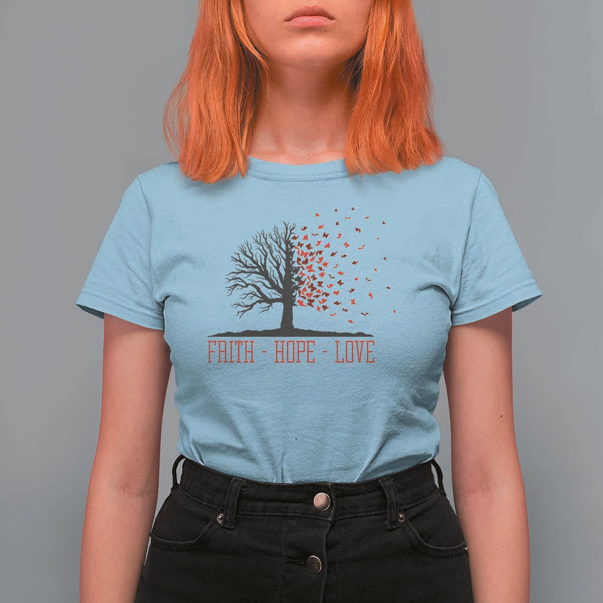 World AIDS Day Awareness Gift T Shirt For Women Faith Hope Love - Wonder Print Shop