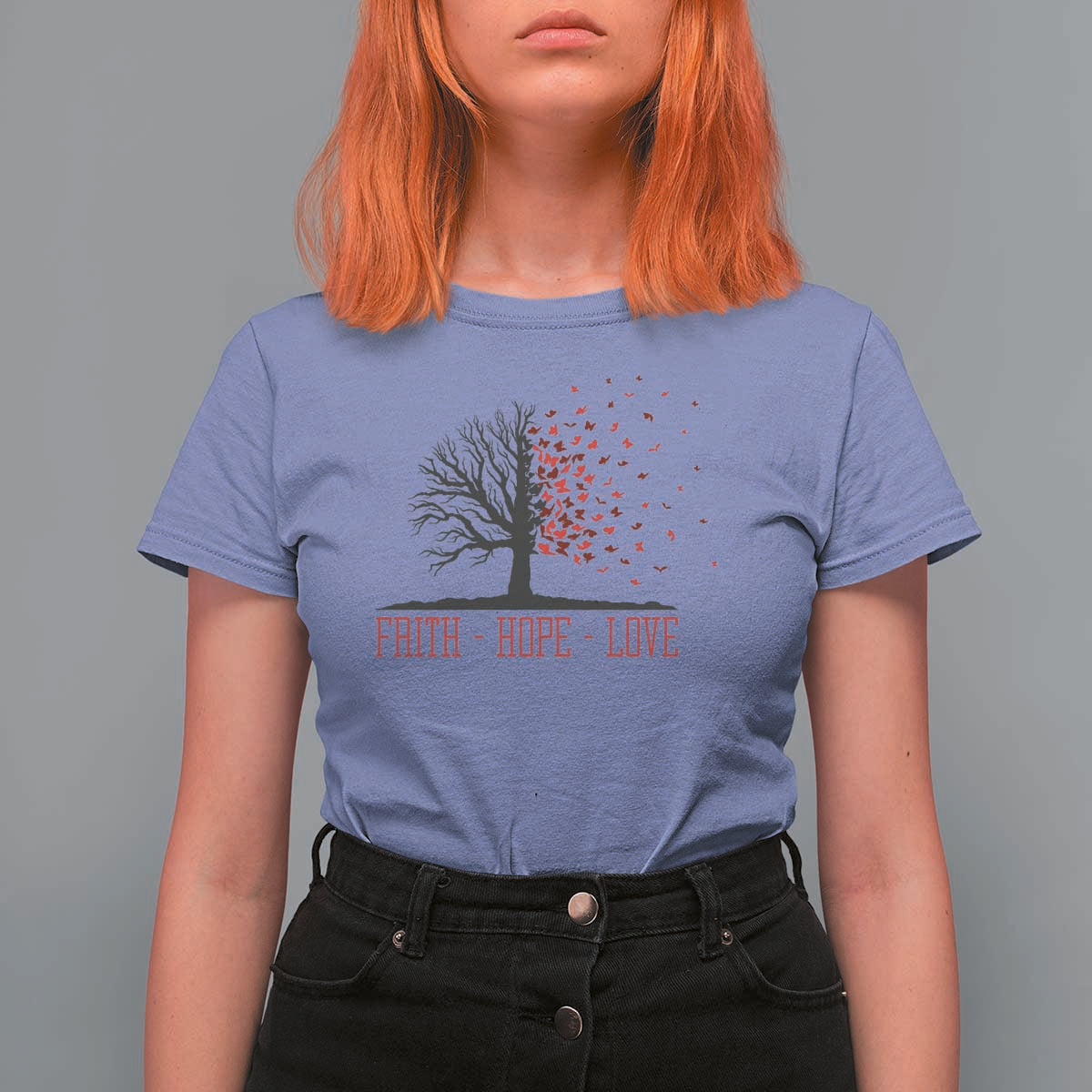 World AIDS Day Awareness Gift T Shirt For Women Faith Hope Love - Wonder Print Shop