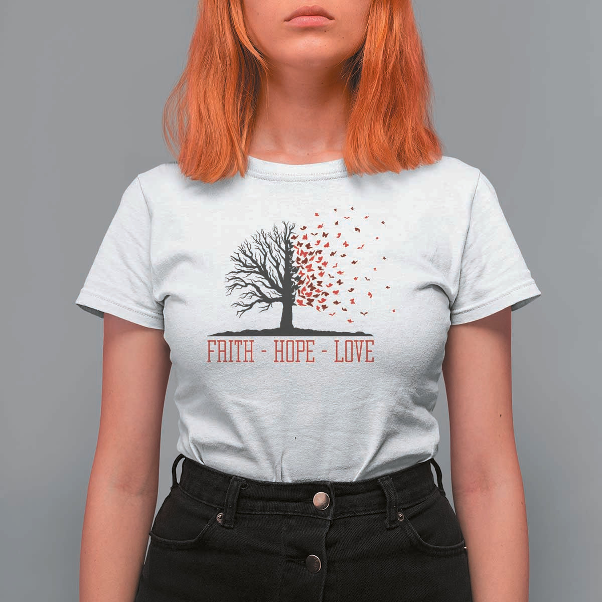 World AIDS Day Awareness Gift T Shirt For Women Faith Hope Love - Wonder Print Shop