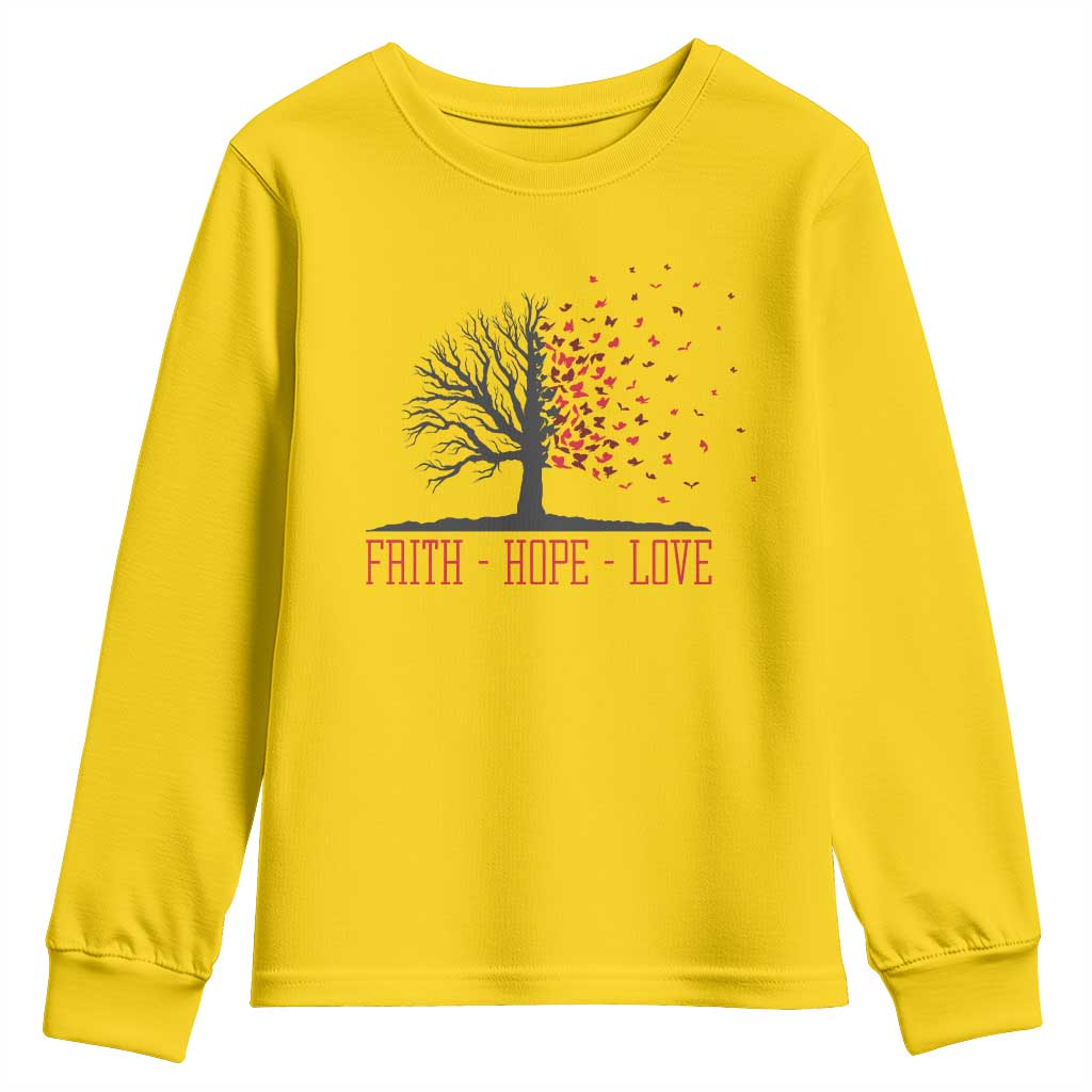 World AIDS Day Awareness Gift Youth Sweatshirt Faith Hope Love - Wonder Print Shop