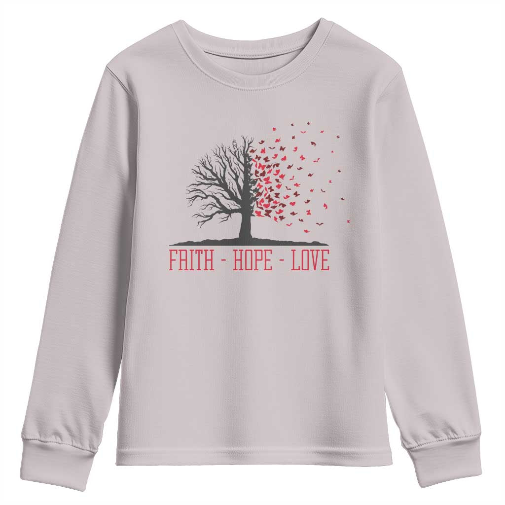 World AIDS Day Awareness Gift Youth Sweatshirt Faith Hope Love - Wonder Print Shop