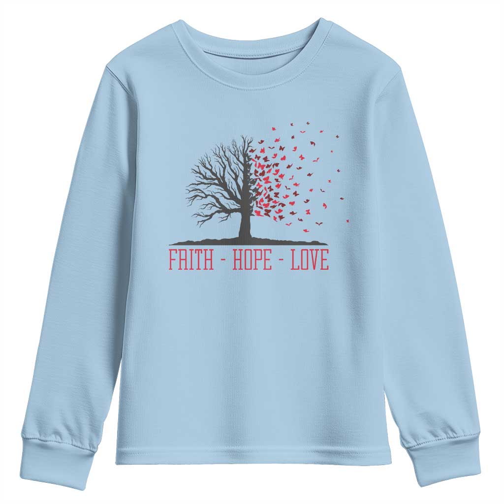 World AIDS Day Awareness Gift Youth Sweatshirt Faith Hope Love - Wonder Print Shop