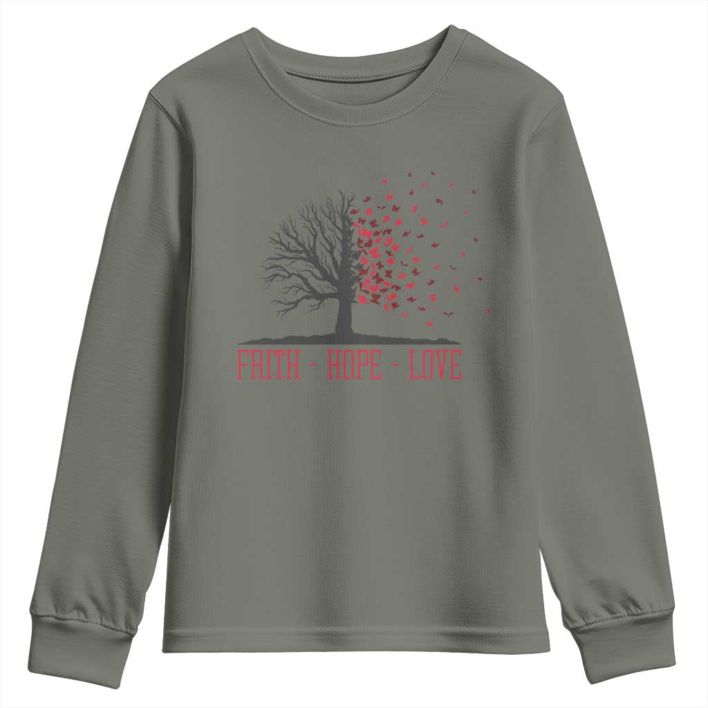 World AIDS Day Awareness Gift Youth Sweatshirt Faith Hope Love - Wonder Print Shop