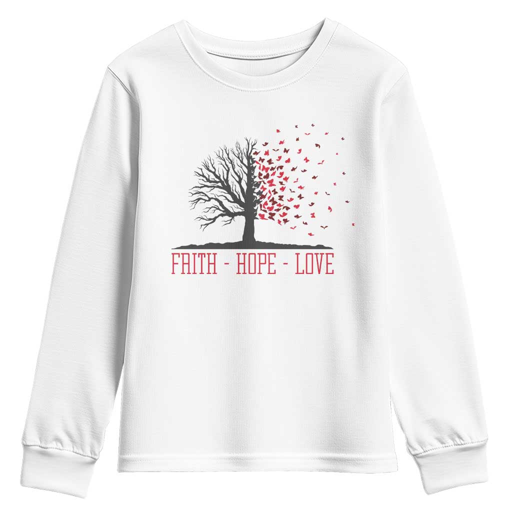 World AIDS Day Awareness Gift Youth Sweatshirt Faith Hope Love - Wonder Print Shop