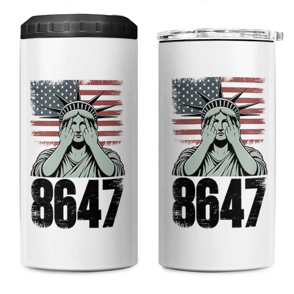 8647 Statue Of Liberty 4 in 1 Can Cooler Tumbler Political Satire Protest Poster Graphic