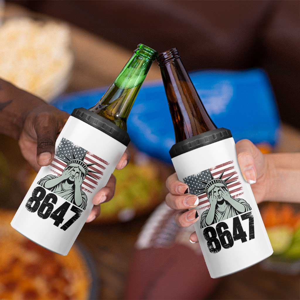 8647 Statue Of Liberty 4 in 1 Can Cooler Tumbler Political Satire Protest Poster Graphic