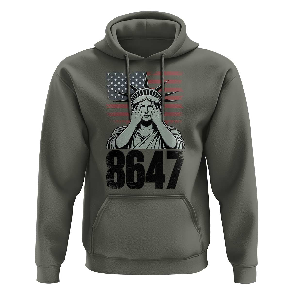 8647 Statue Of Liberty Hoodie Political Satire Protest Poster Graphic