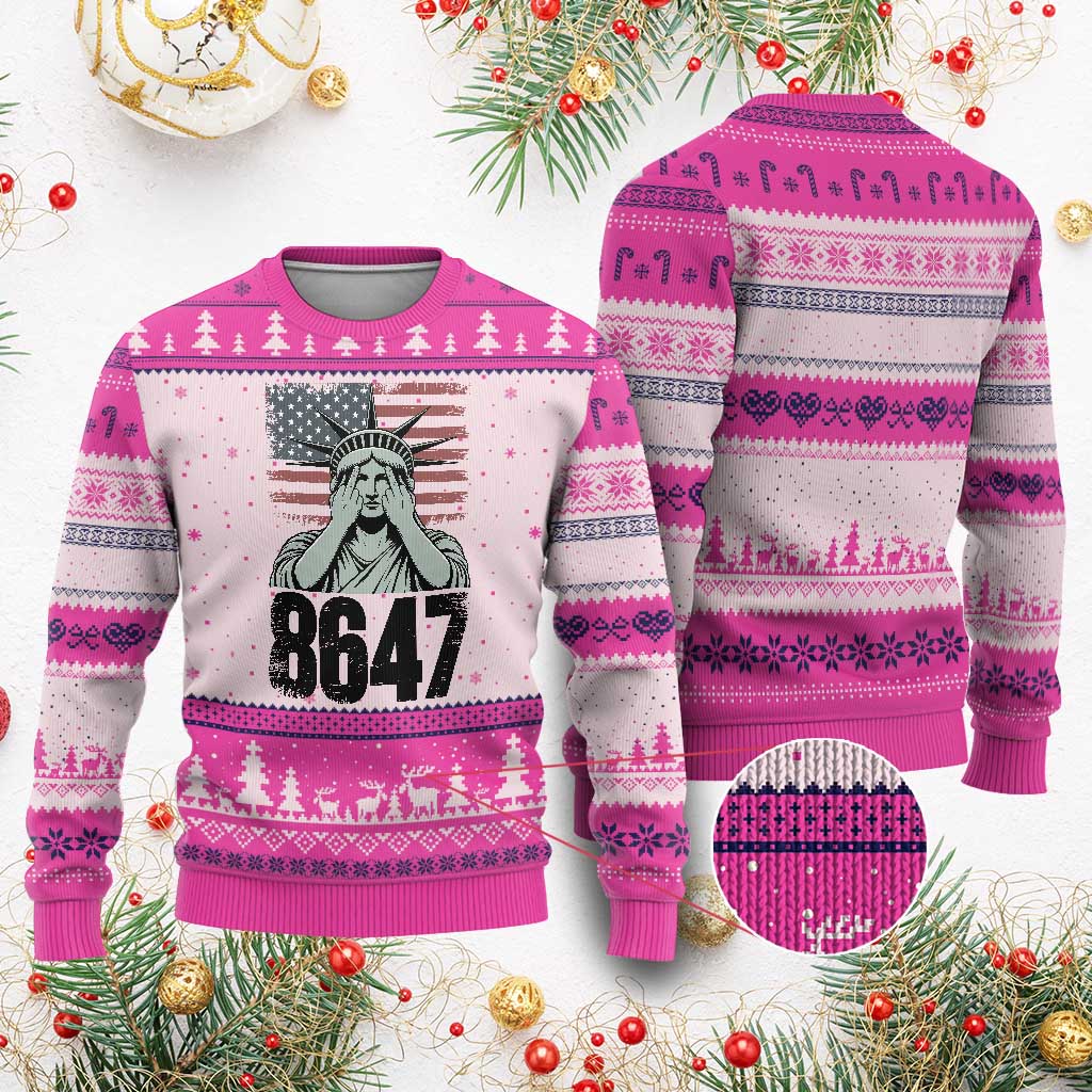 8647 Statue Of Liberty Ugly Christmas Sweater Political Satire Protest Poster Graphic