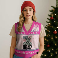 8647 Statue Of Liberty V-Neck Knit Sweater Vest Political Satire Protest Poster Graphic