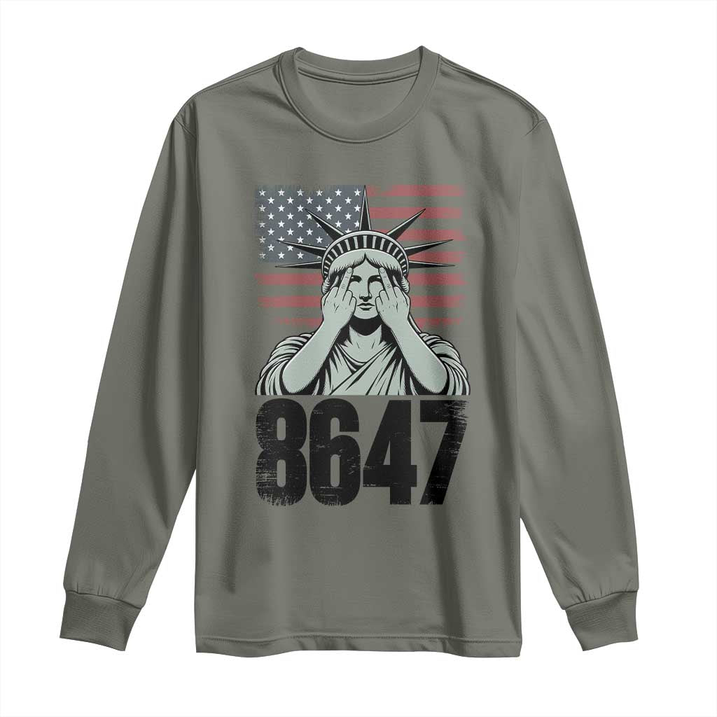 8647 Statue Of Liberty Long Sleeve Shirt Political Satire Protest Poster Graphic