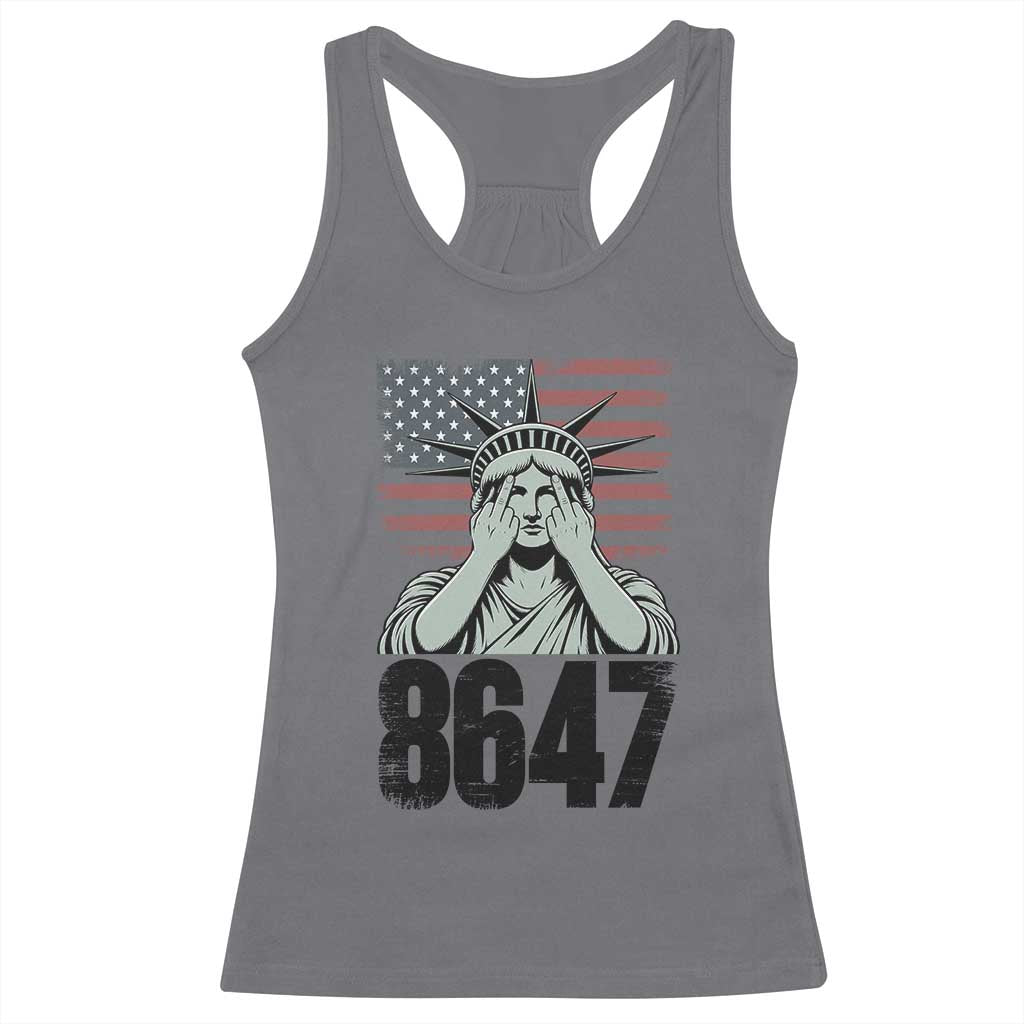 8647 Statue Of Liberty Racerback Tank Top Political Satire Protest Poster Graphic