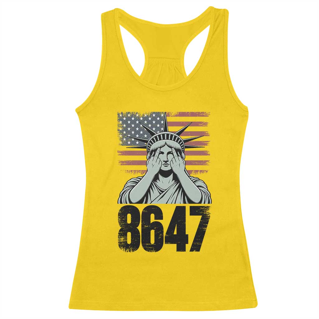 8647 Statue Of Liberty Racerback Tank Top Political Satire Protest Poster Graphic
